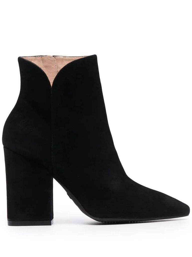heeled leather ankle boots