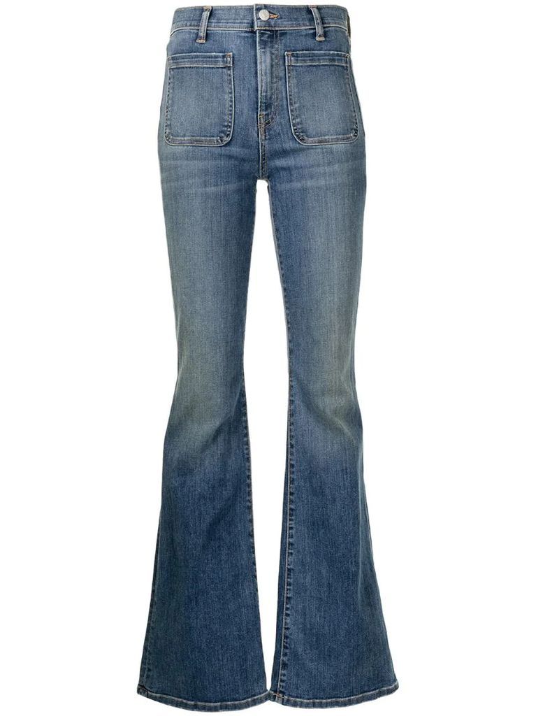 high-rise flared jeans