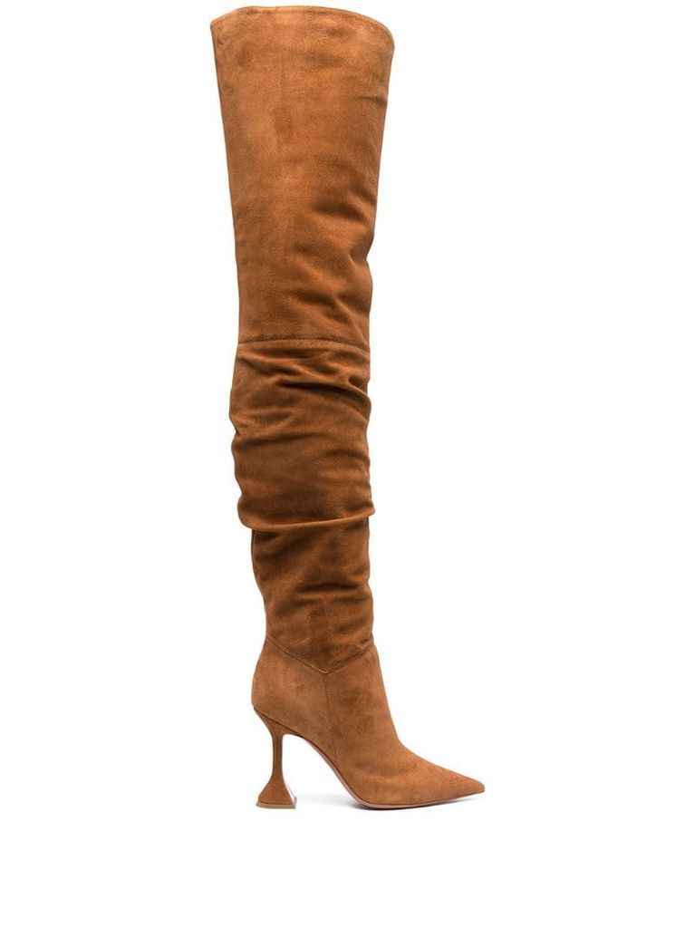 extra-long thigh suede boots
