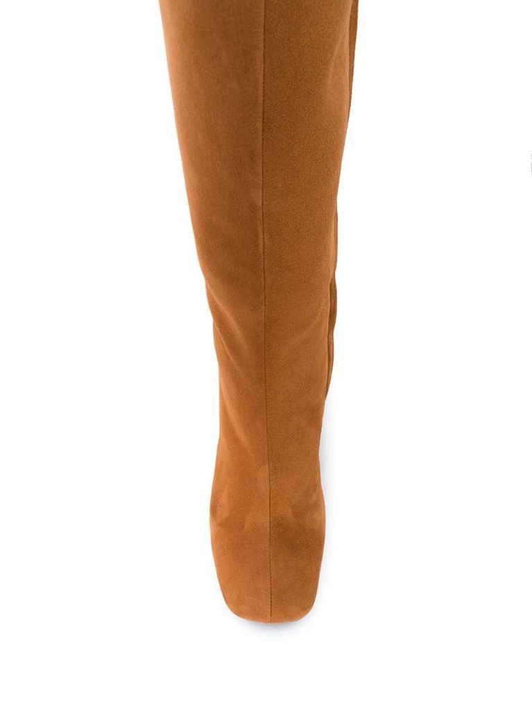 knee-high square toe boots