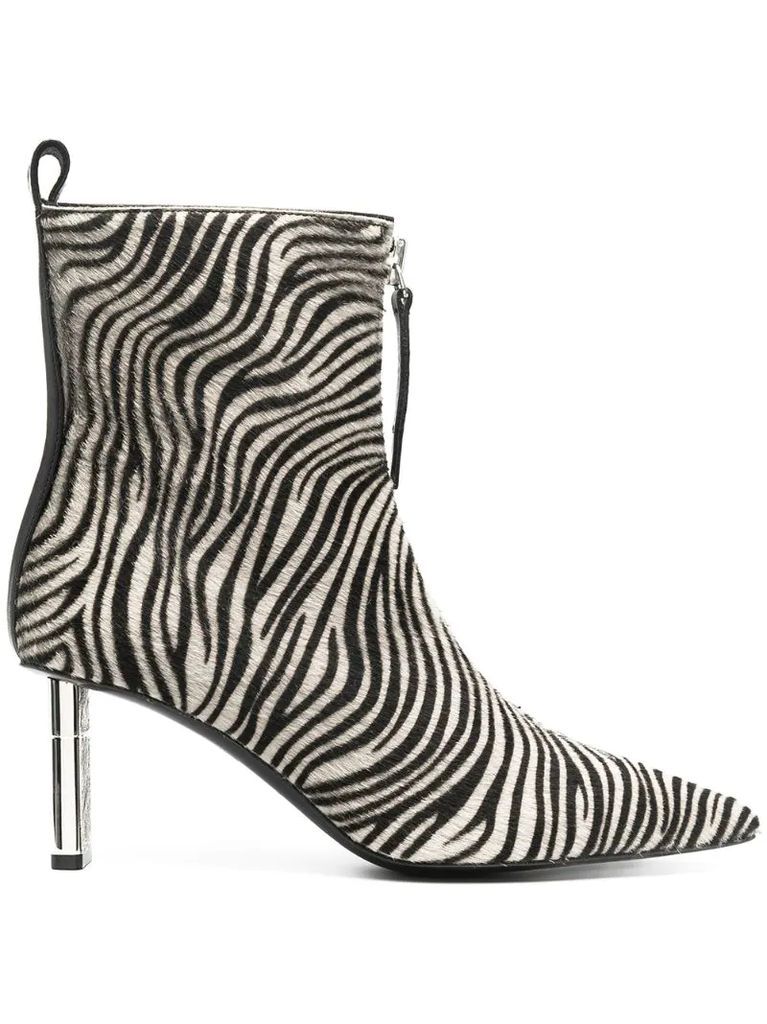 zebra print 100mm ponyhair boots
