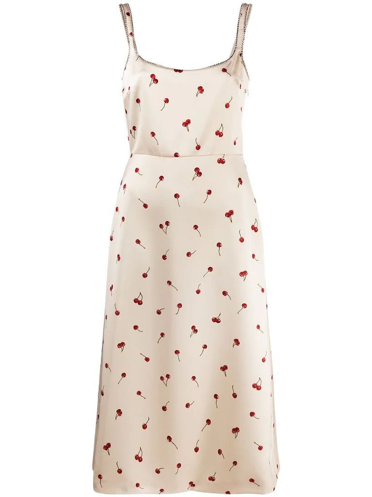 cherry-print dress