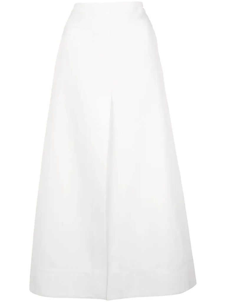 front slit A-line skirt