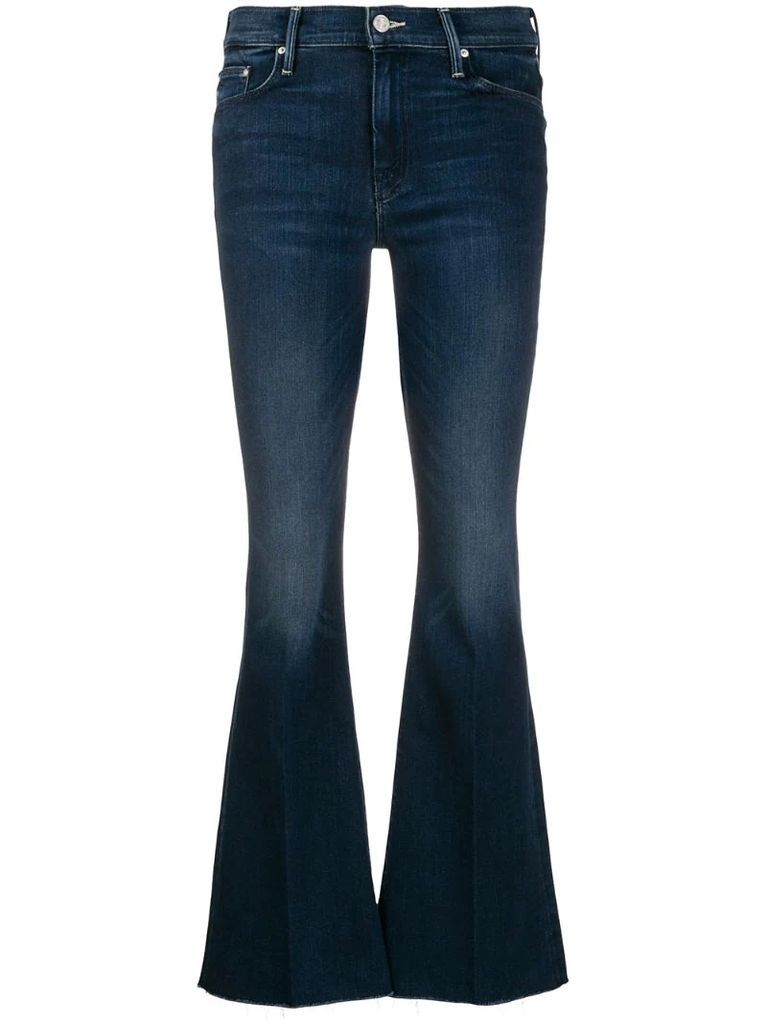 low rise kick flared jeans