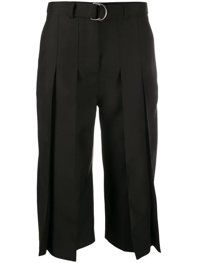 high-waisted pleated culottes