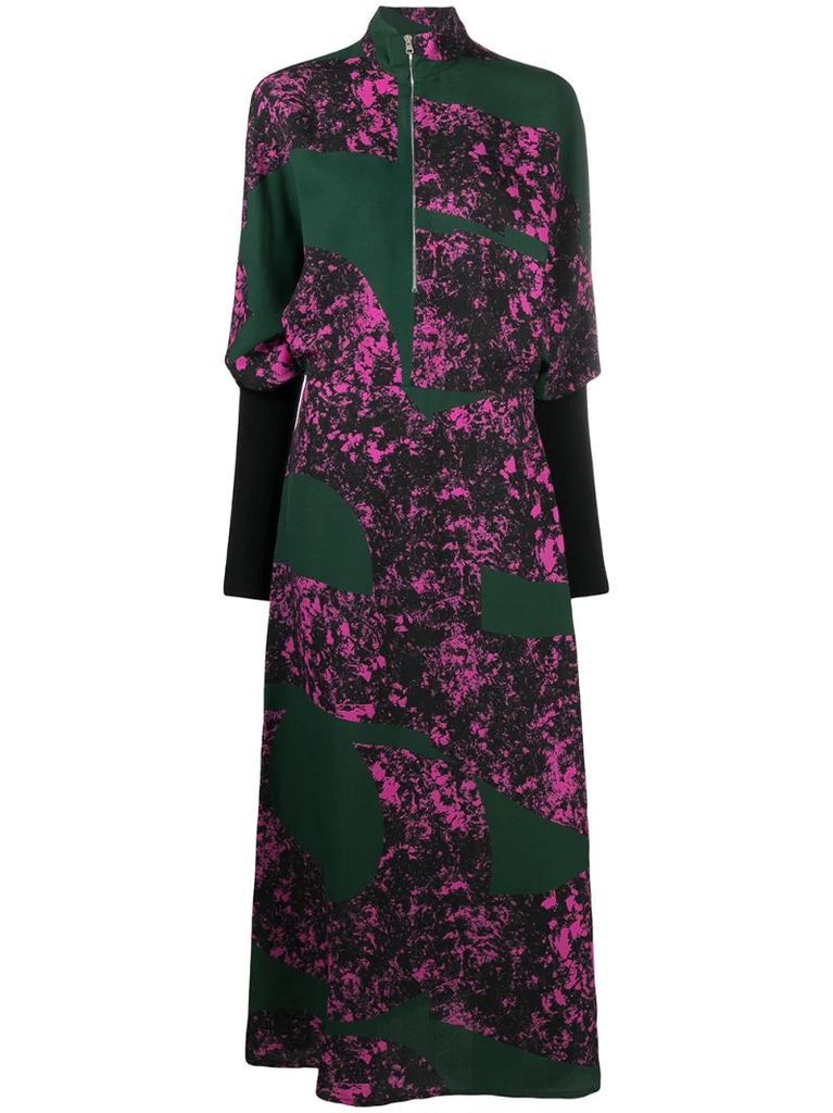 zip-up floral print dress