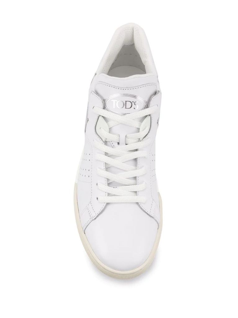 mirror-effect leather sneakers