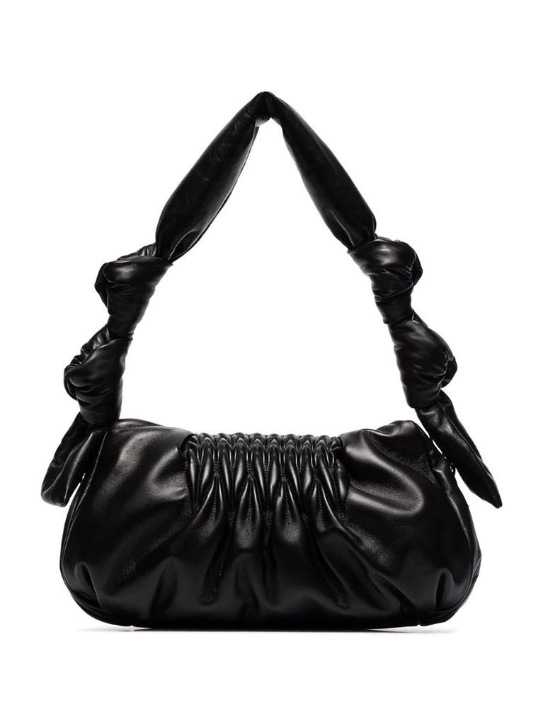 matelassé knotted leather shoulder bag
