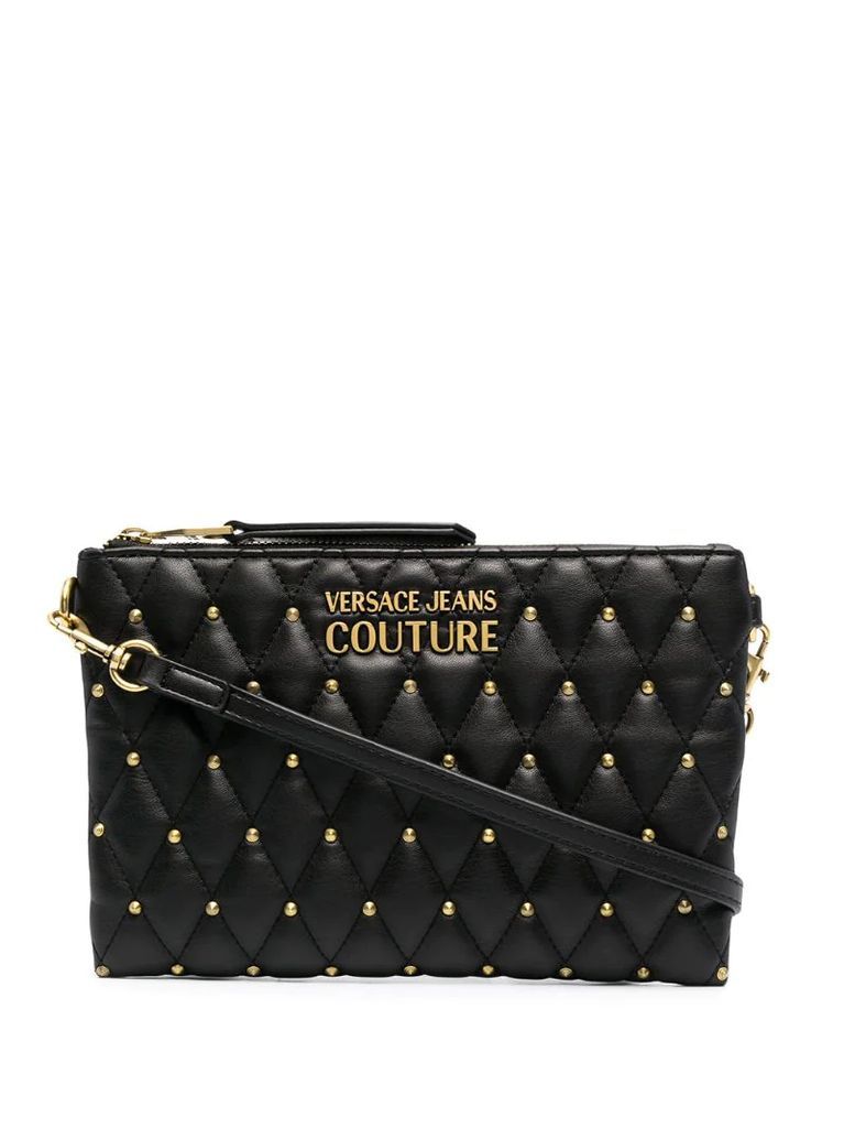 quilted leather clutch bag