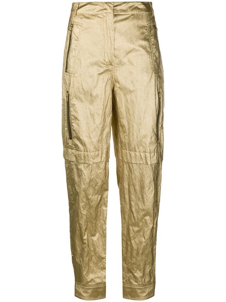 metallic trousers