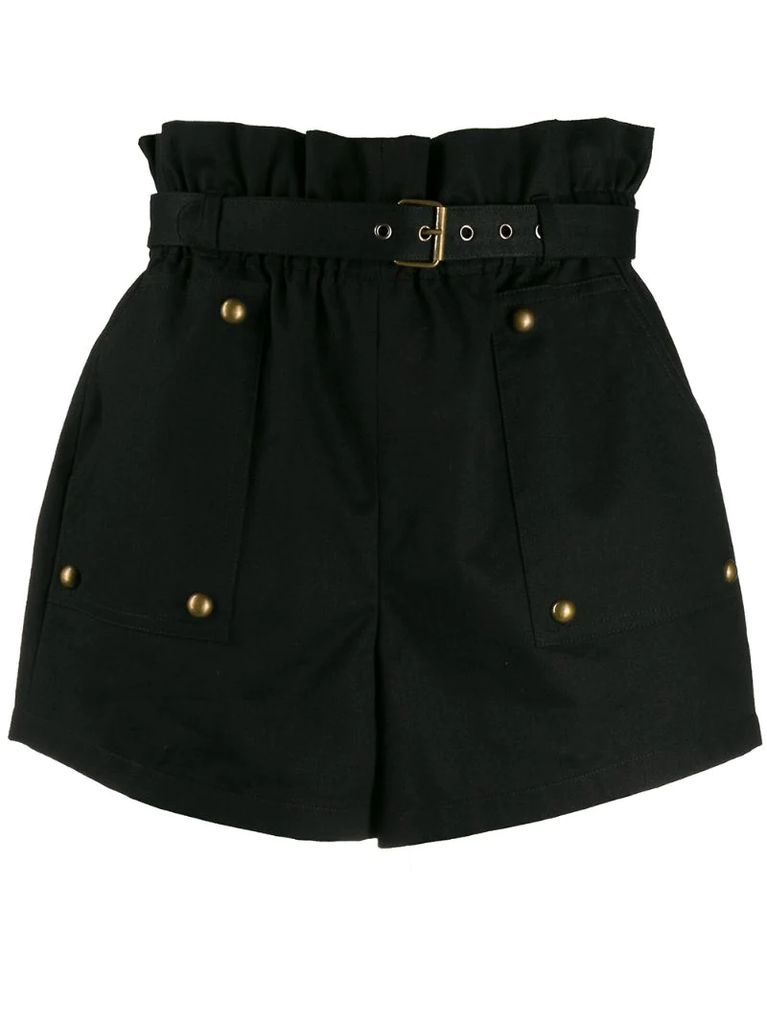 stud detail high-waisted shorts