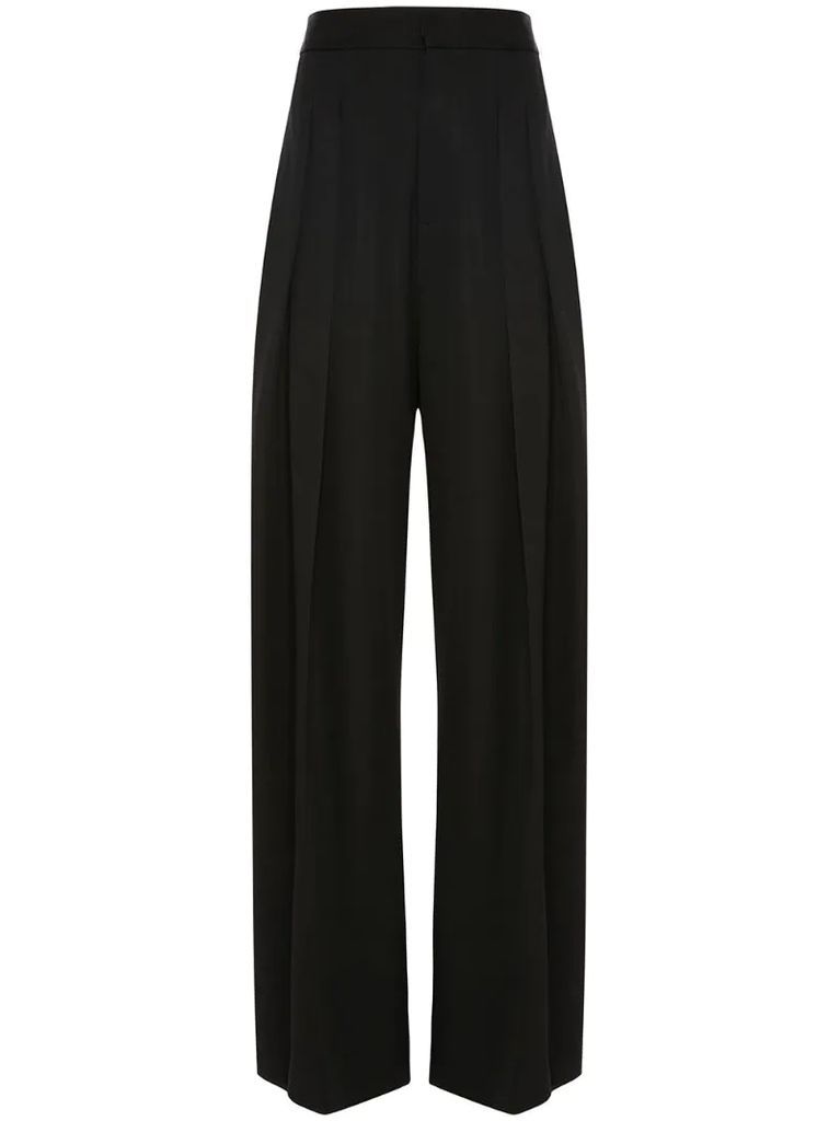 buckled wide leg trousers