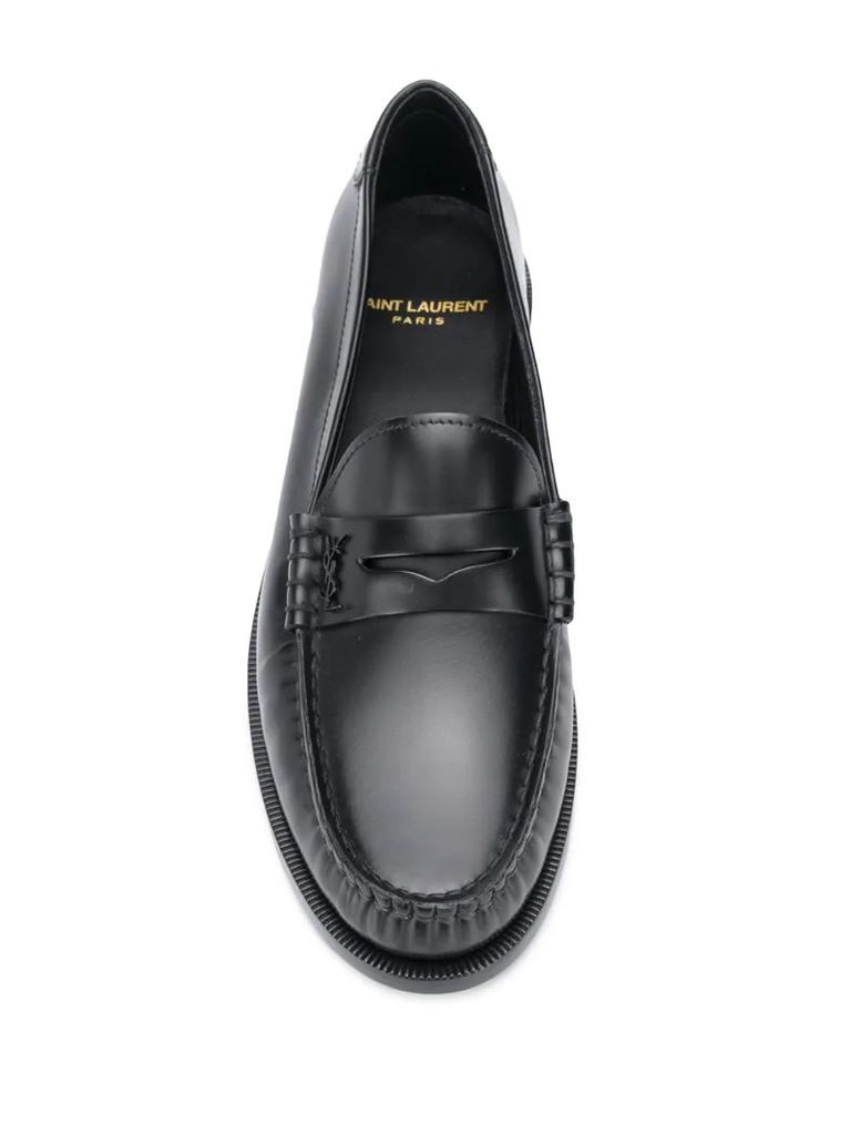 monogram leather loafers
