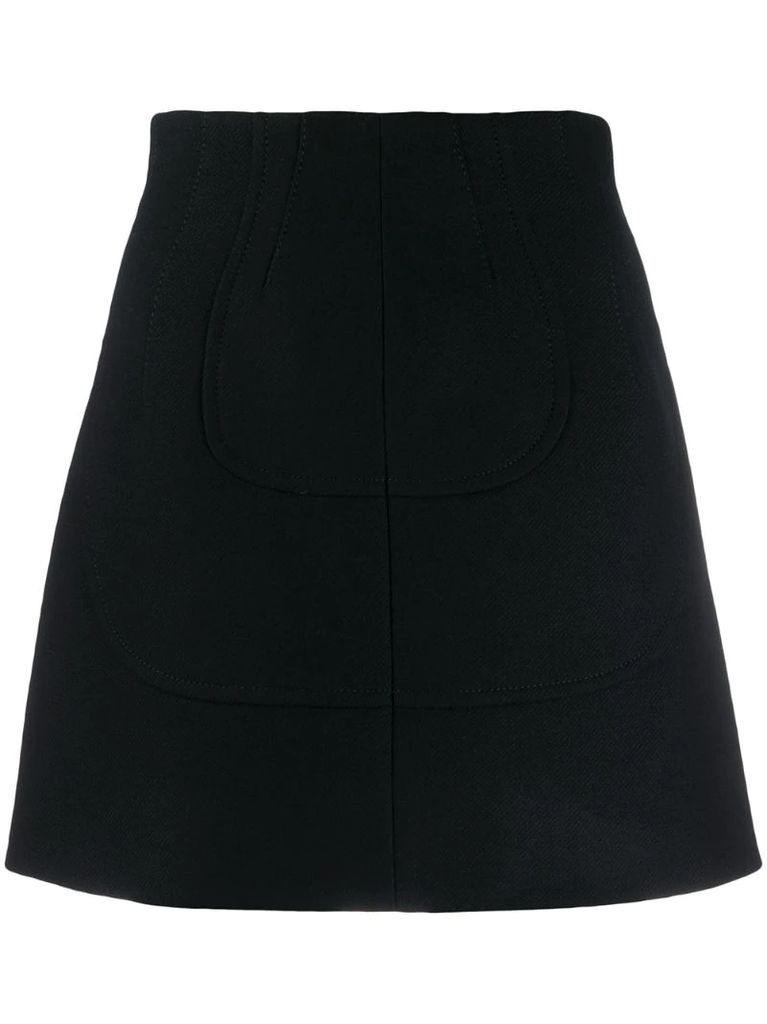 panelled A-line mini skirt