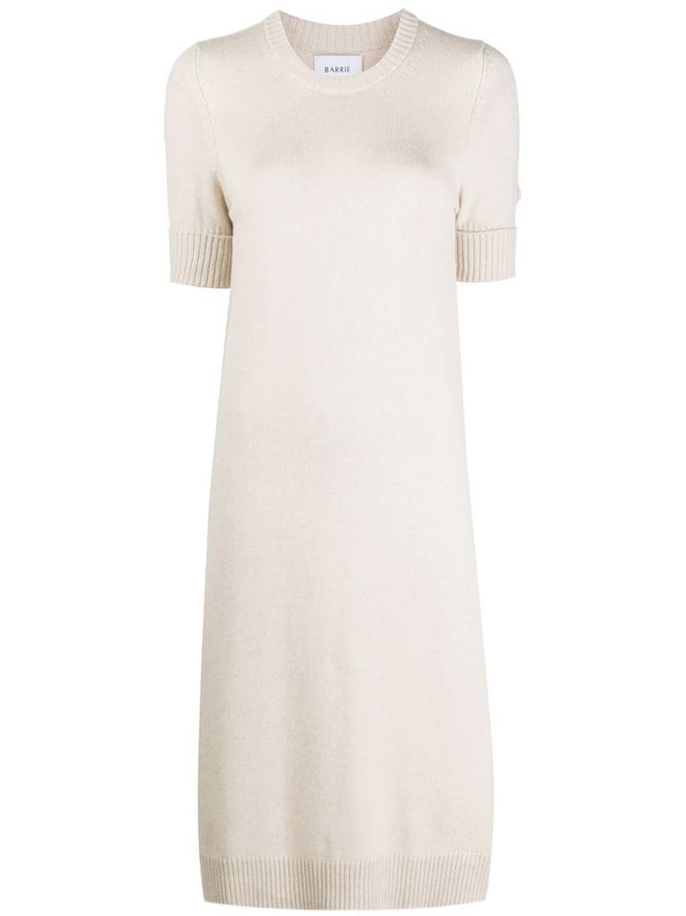 short-sleeved cashmere dress