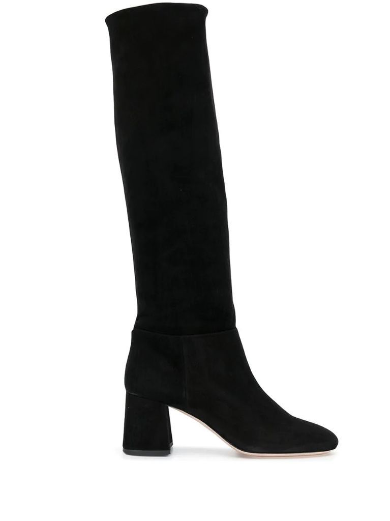 suede knee length boots
