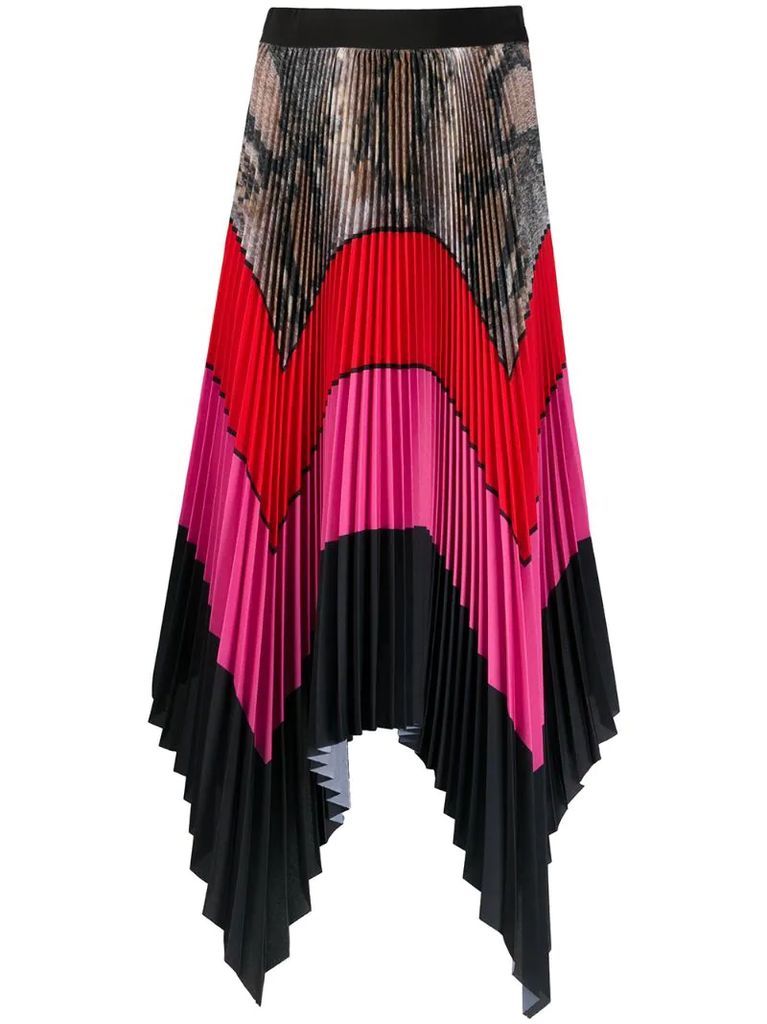 colour-block pleated maxi skirt