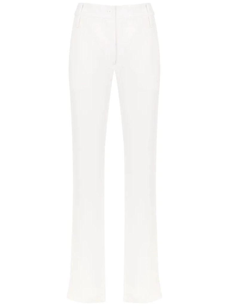 straight fit crepe trousers