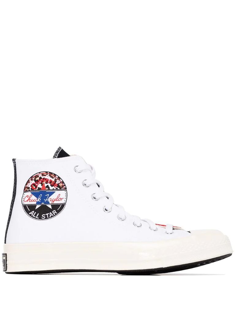 White Chuck 70 canvas panelled high top sneakers
