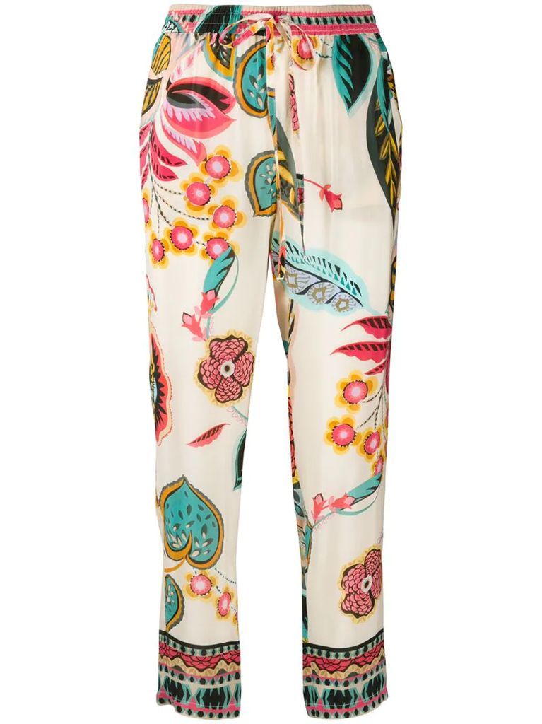 floral straight-leg trousers