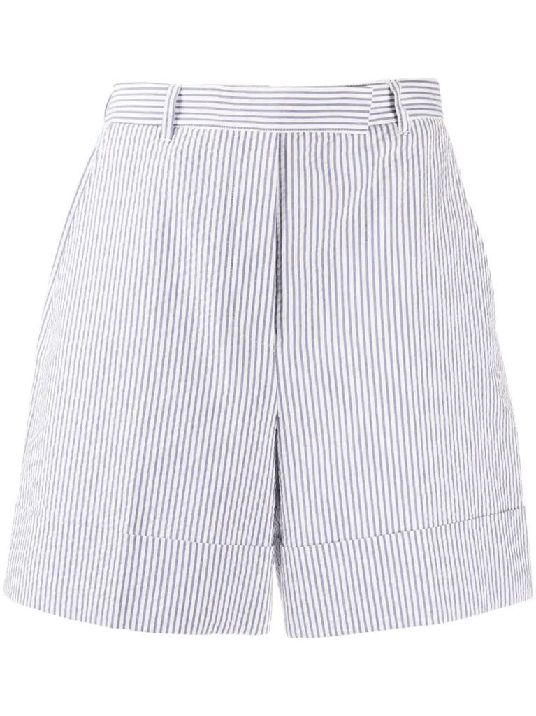 high-waist striped shorts
