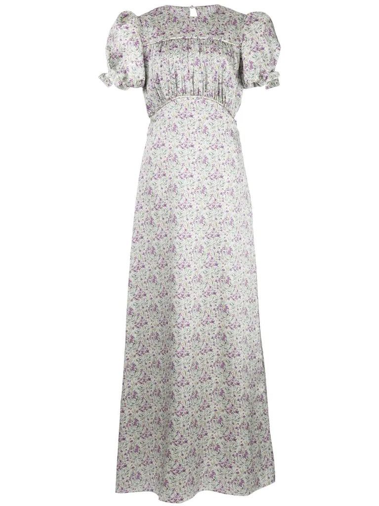 Wysteria floral-print satin dress