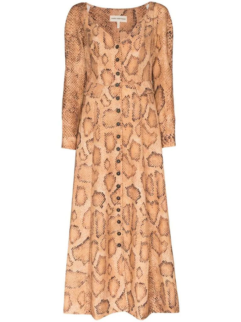 Silvana snake-print midi dress