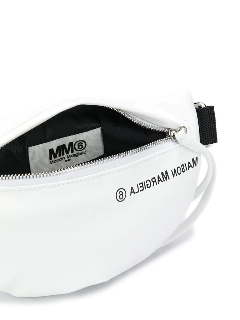 reversible logo print belt bag