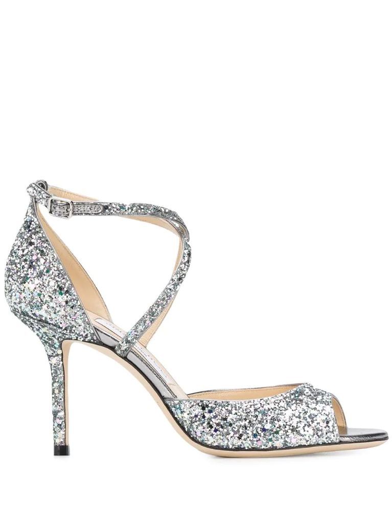 Emsy 85mm glitter sandals