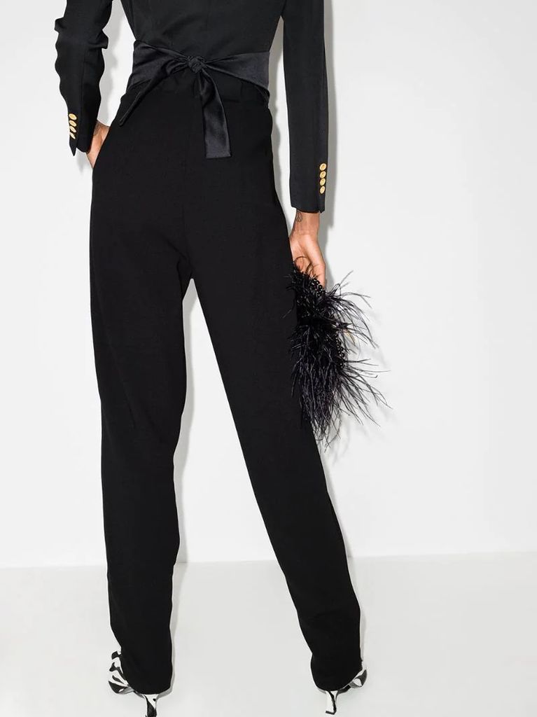 tuxedo-style high-waist trousers