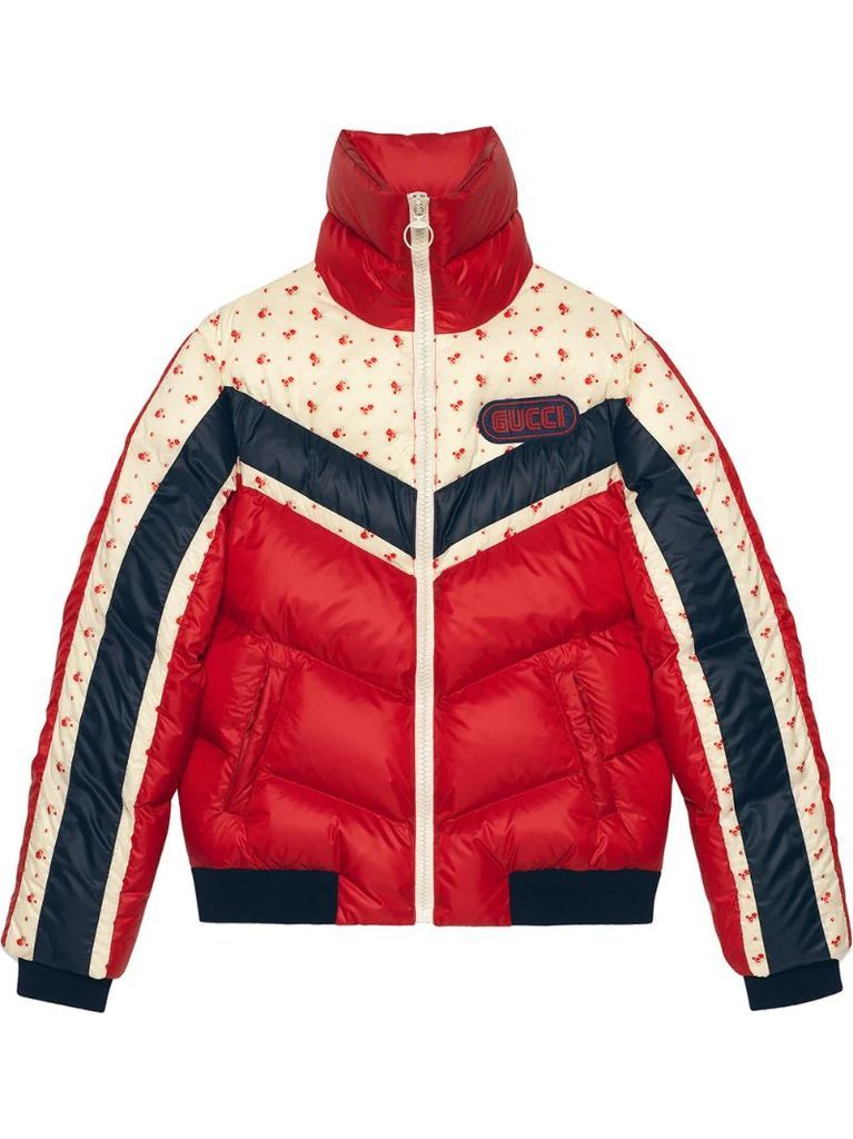 Nylon jacket with Gucci patch