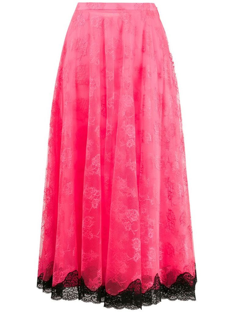 lace pleated skirt