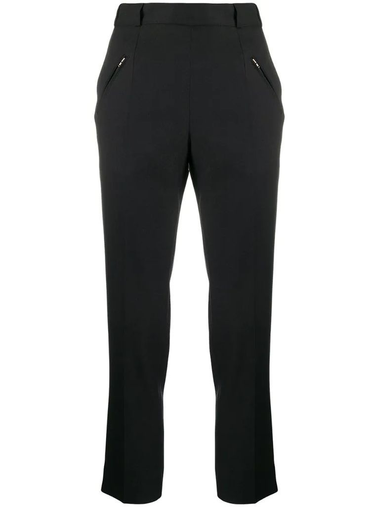 cropped zipped pocket trousers