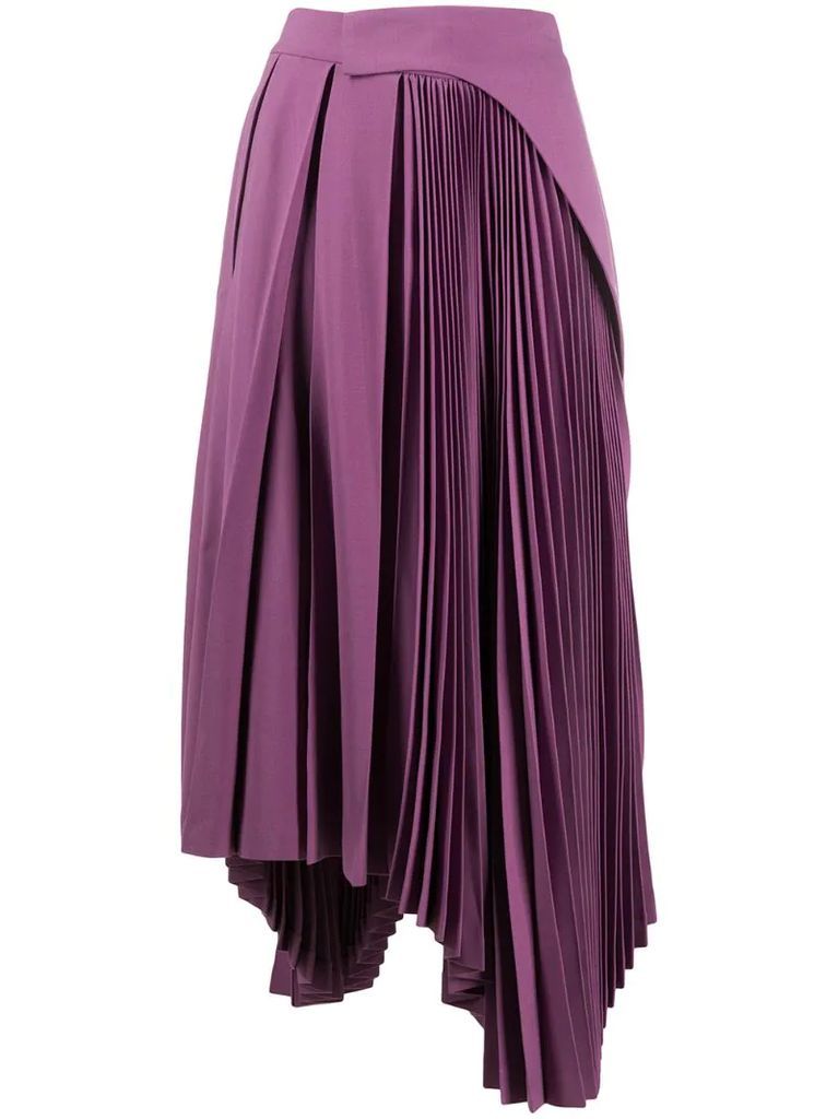 asymmetric pleated skirt