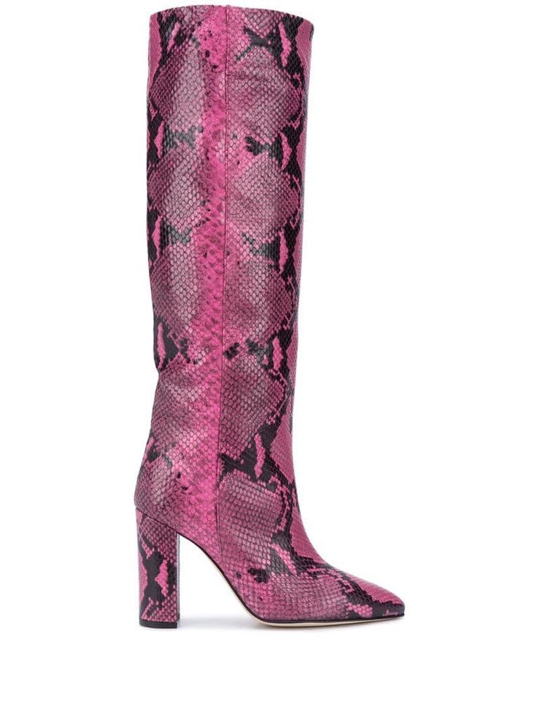 snake-print 100mm boots