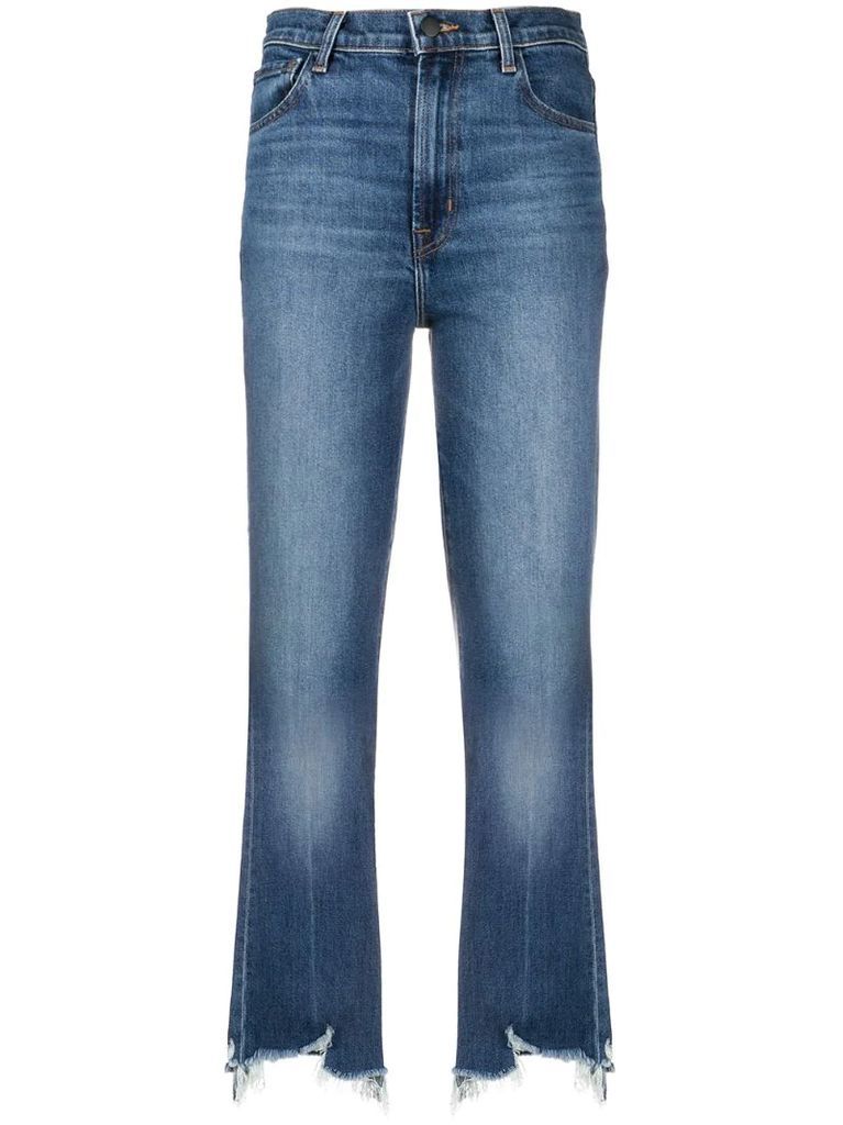frayed cropped jeans