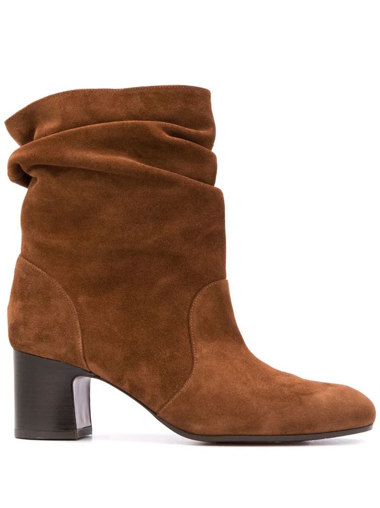 slouchy suede boots