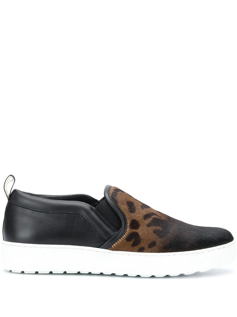 Leopard Fun print slip-on sneakers