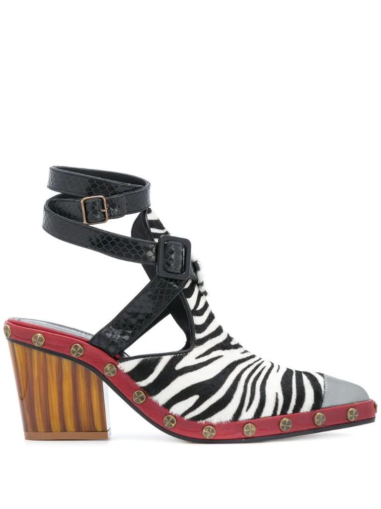 zebra-print backless boots
