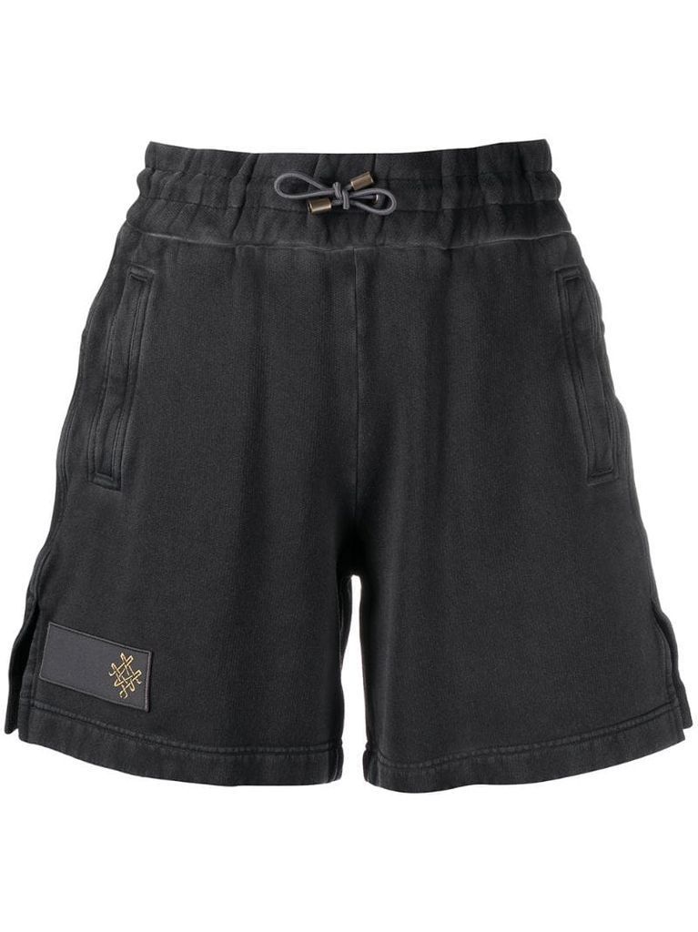 embroidered lgoo shorts