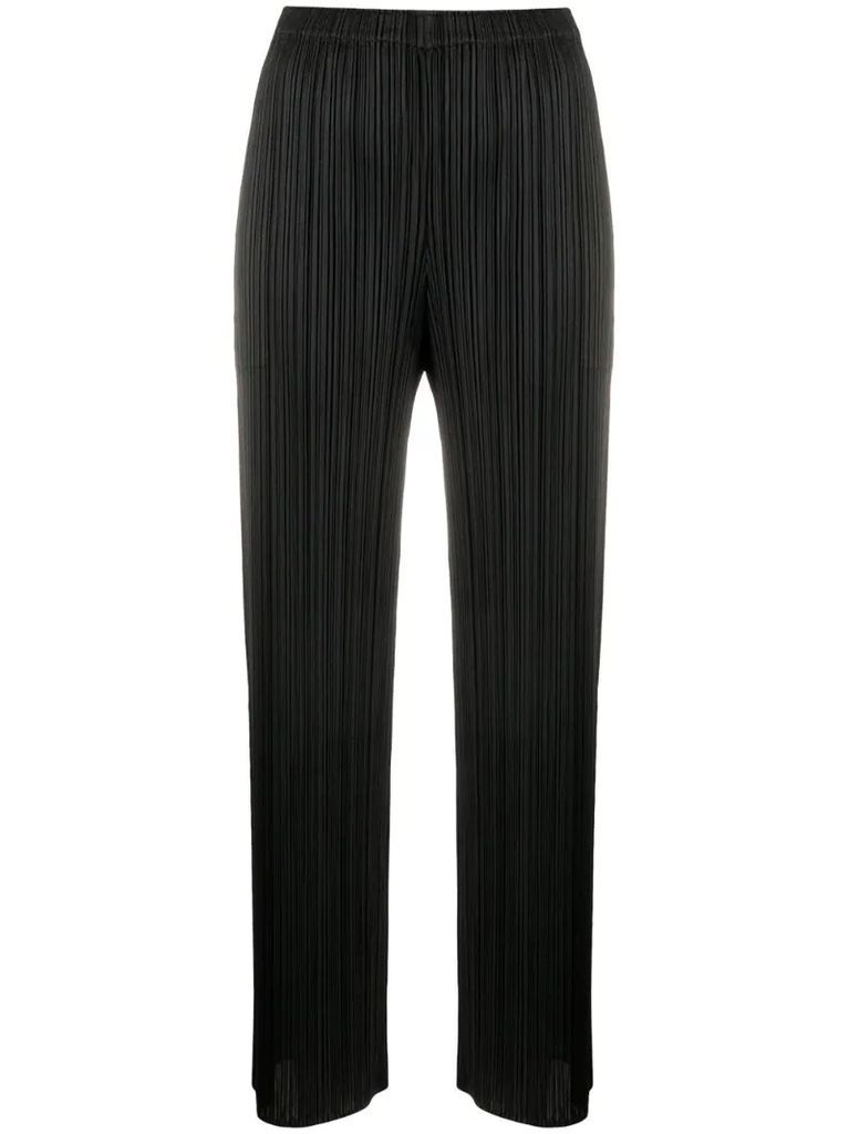 cropped wide-leg pleated trousers