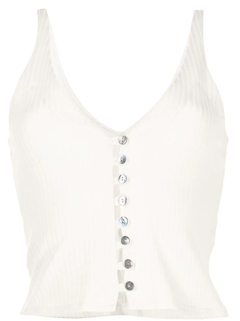 ribbed button-up vest