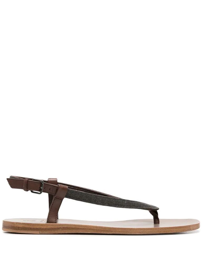 monili embellished slingback sandals