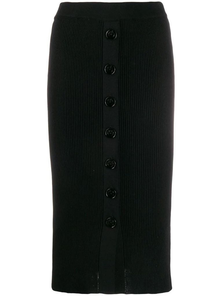 stretch fit ribbed pencil skirt