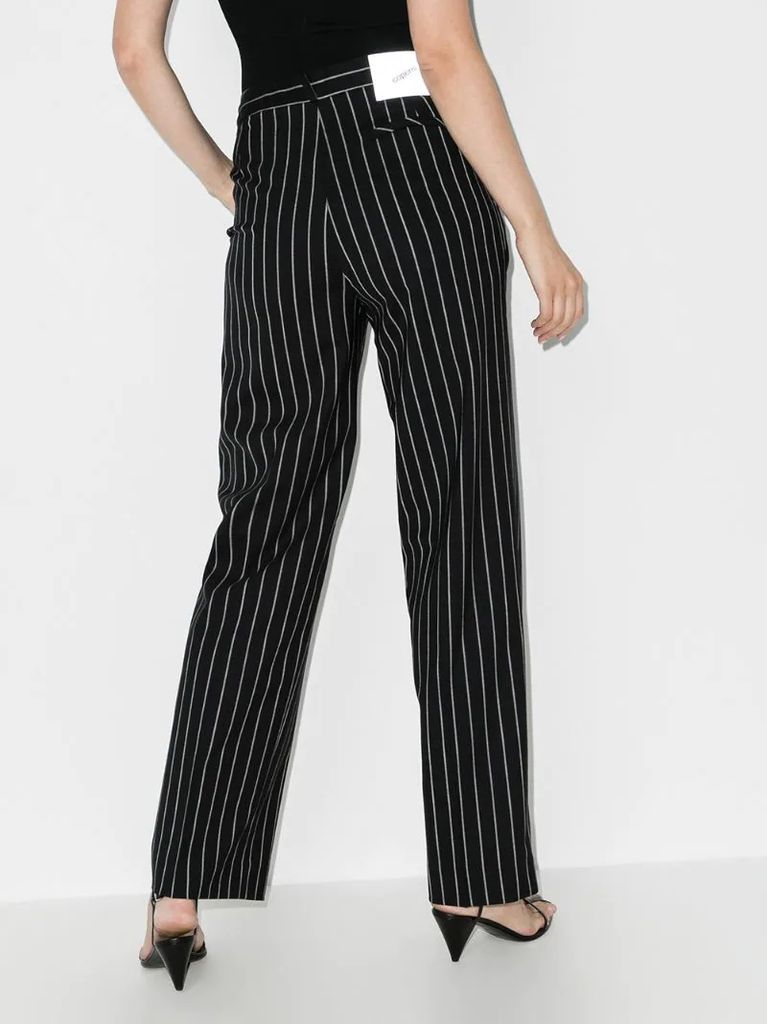 tailored pinstripe trousers