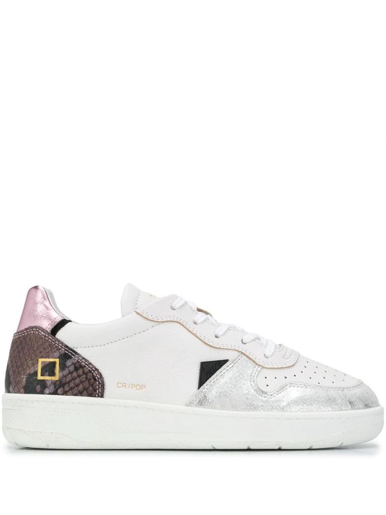 low-top snakeskin trainers