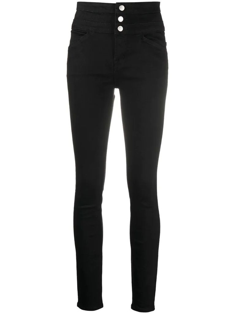 button detail trousers