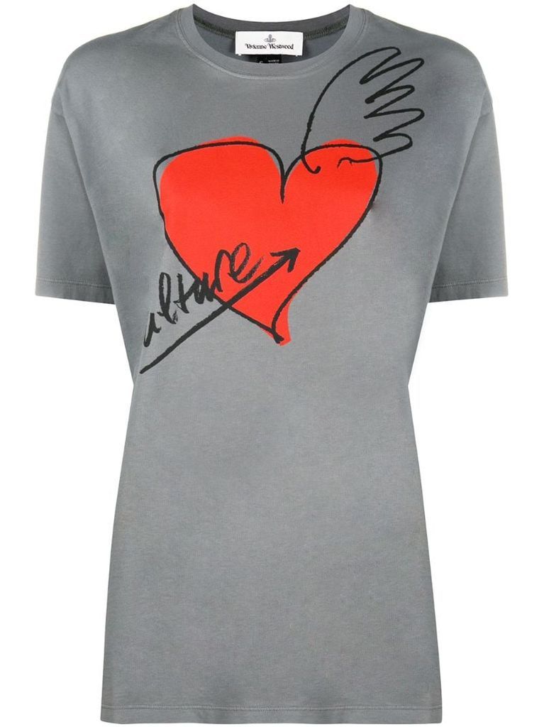 heart-print cotton T-shirt