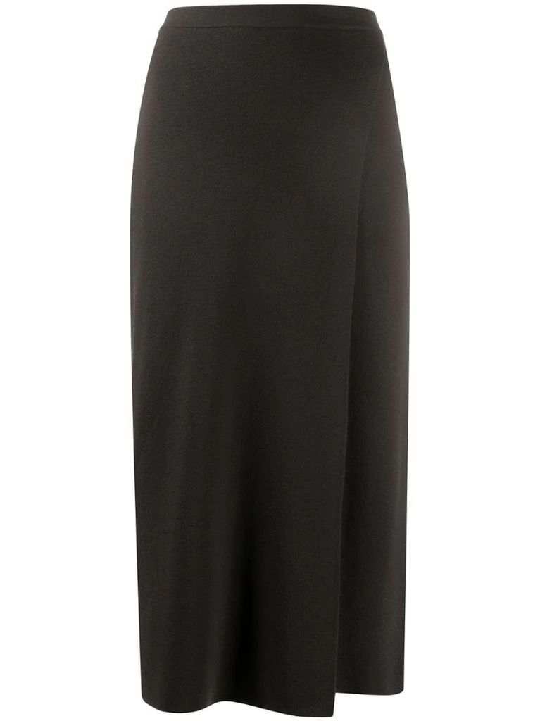 straight fit wrap-style skirt