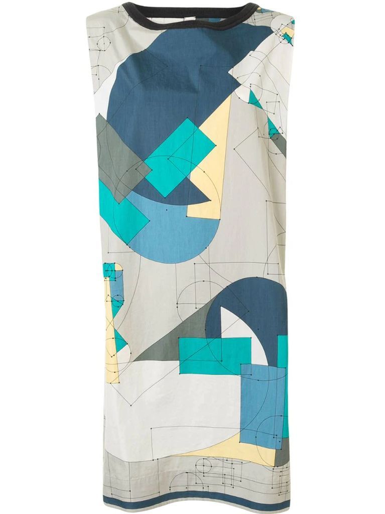 pre-owned geometric print shift dress
